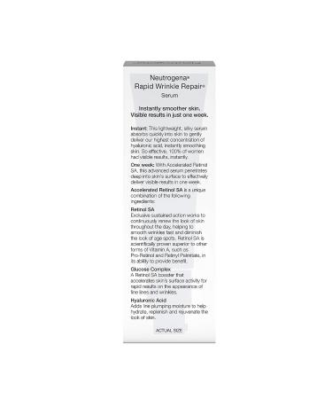 Neutrogena Rapid Wrinkle Repair Retinol Serum with Hyaluronic Acid & Glycerin | Anti-Aging Facial Serum 1 fl. oz - Buy Online on GoSupps.com
