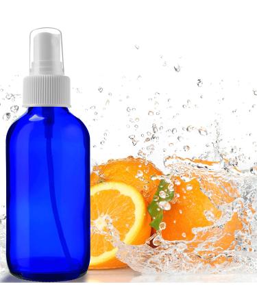 Blue Glass Spray Bottles - 4oz, Set of 2 for Oils, Beauty, Cleaning, Aromatherapy - Refillable, Portable Misters with Caps and Labels - Buy Online on GoSupps.com