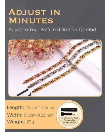 Jeracol Titanium Steel Magnetic Bracelet for Women | Adjustable Length with Crystals | Strong Magnets | Sizing Tool & Gift Box - Silver Crystal - Buy Online on GoSupps.com