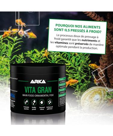 Microbe-Lift Vita Gran - 500 ML - Nutrient-Rich Granulated Food for Vivid Colors and Healthy Growth in Freshwater Aquarium Fish Cold Pressed. - Buy Online on GoSupps.com