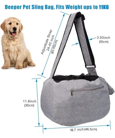 Ownpets Medium Pet Sling Carrier for 6.5-9kg Dogs/Cats - Reversible, Hands-Free, Adjustable Strap, Pocket - Grey - Buy Online on GoSupps.com