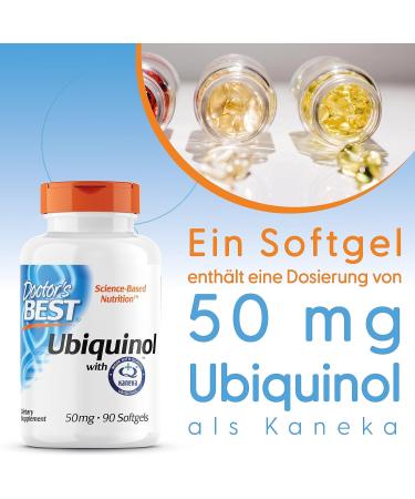 Doctors Best Ubiquinol 50mg - Coenzyme Q10 Softgels 90 Count Gluten-Free & Non-GMO Lab Tested International Shipping Available - Buy Online on GoSupps.com