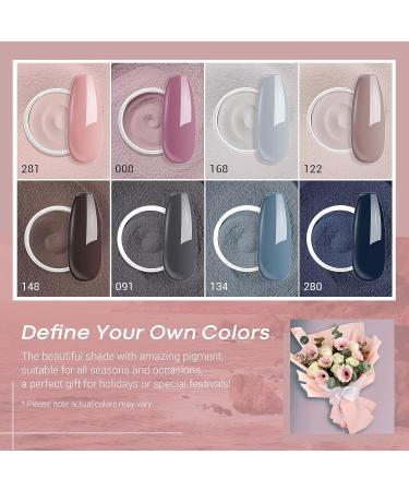 AZUREBEAUTY 21 Pcs Dip Powder Nail Kit - Gray Nude Brown Winter Colors - Acrylic Dipping Powder Set for French Nail Art - DIY Manicure Gift - Buy Online on GoSupps.com
