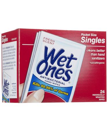 Energizer Wet Ones Antibacterial Hand Wipes Singles - 24 Ct