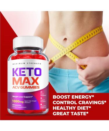 (5 Pack) Keto Max ACV Gummies - 1000mg Apple Cider Vinegar with B12, Beet Root, Pomegranate Juice - Vegan Formula for Keto Diet - 300 Gummies - Buy Online on GoSupps.com
