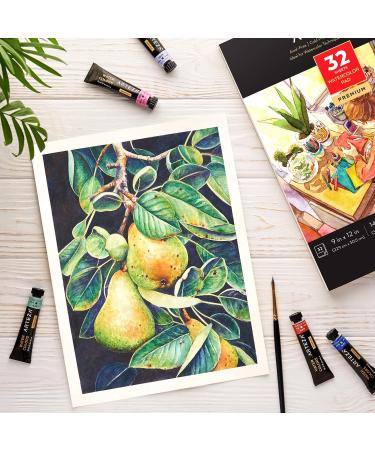 Arteza 9x12 Watercolor Pad - 32 Sheets, Cold Pressed, 140lb/300gsm, Acid-Free Paper for Wet, Dry & Mixed Media - Art Supplies - Buy Online on GoSupps.com