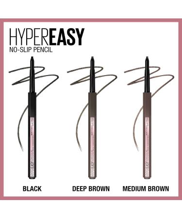 Maybelline New York Eyestudio Hyper Easy No Slip Pencil Black 0.04 Oz Pack of 2 - 001 Black (0.021 Ounce) - Buy Online on GoSupps.com