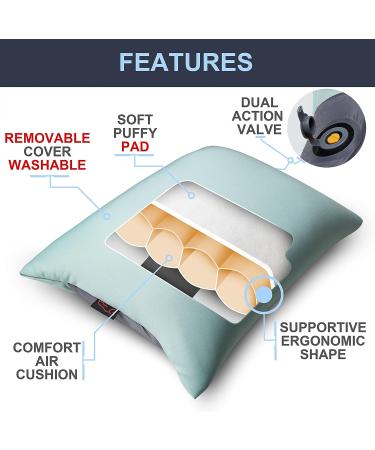 Royalo X-Foam Inflatable Camping Pillow Lite with Washable Cover | Portable Neck & Lumbar Support for Backpacking, Hiking, Travel | Ultralight & Comfortable - Buy Online on GoSupps.com