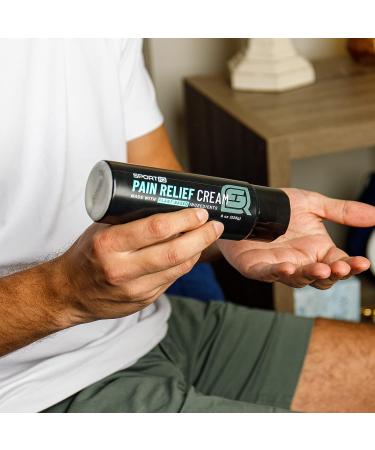 Pain Relief Gel & Muscle Relaxer Cream for Knee, Back, and Muscle Soreness | Sport IQ (8 oz + Travel Size) - Buy Online on GoSupps.com