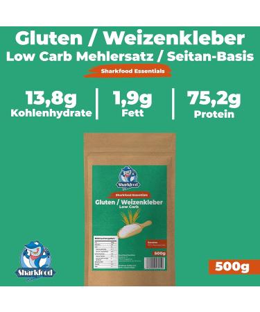 Premium Wheat Gluten 500g | Low Carb Flour Substitute | High Protein Seitan Base | Gluten for Baking & Cooking - Buy Online on GoSupps.com