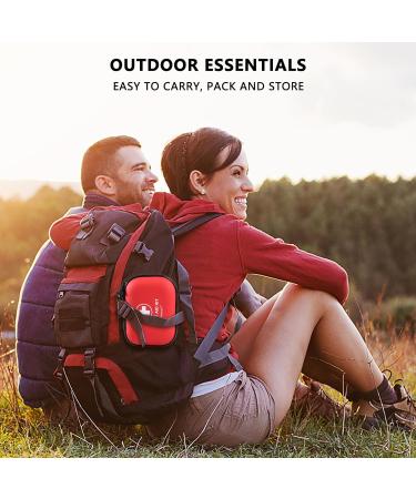 Mini First Aid Kit - 120 Piece Waterproof Medical Kit for Car Home Travel & Outdoor - Emergency Supplies (Red - Buy Online on GoSupps.com