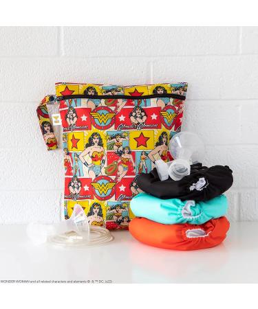 Bumkins Waterproof Wet Bag 12x14 | Washable & Reusable | Travel, Beach, Pool, Stroller | Diapers, Gym Clothes | DC Comics Wonder Woman - Buy Online on GoSupps.com
