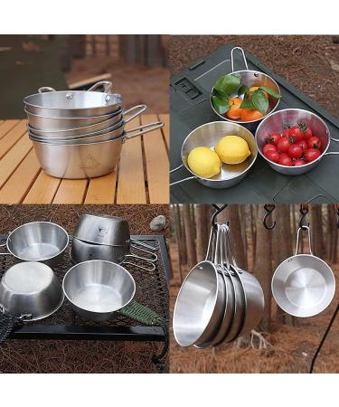 Pubgeer Camping Bowls 20oz (4 Pack) - Stainless Steel with Handles & Storage Bag | Outdoor Sierra Cup | Ideal for RV, Camping & Backpacking | Great Gift - Buy Online on GoSupps.com