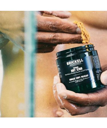 Brickell Men's Polishing Body Scrub - Natural Organic Exfoliator for Men - Prevent Blemishes, Brighten Skin - 8 oz - Buy Online on GoSupps.com
