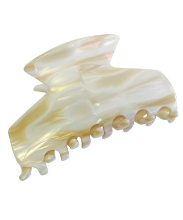 French Amie Chic Ivory Handmade Celluloid Large 3 Jaw Hair Claw Clip Clamp Clutcher Fashion Durable and Styling Hair Accessories for Women Strong Hold No Slip Grip  Made in France