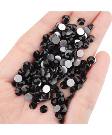 4300PCs Mixed Size Flatback Rhinestones - Non Hotfix Round Crystal Gems Glass Beads for Nail Art, Clothes, Shoes, and Bags - Jet Black - 2mm-6.5mm - Buy Online on GoSupps.com