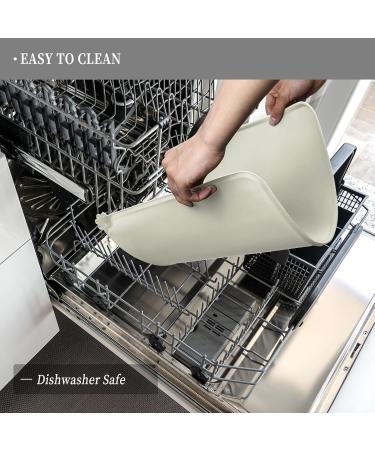 Reopet Silicone Feed Mats for Pets Waterproof Dog & Cat Food Mats with Elevated Edges 87x57 cm Beige 1-Pack - Buy Online on GoSupps.com