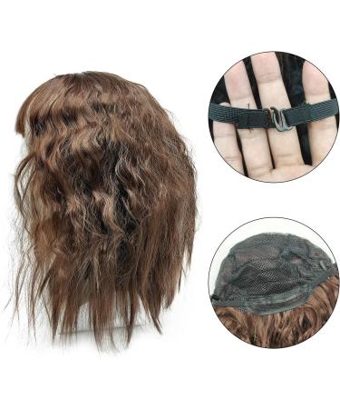 SKHAOVS Curly Fancy Dress Wigs with Hair Bangs Short Wavy Curly Women Fresh Bright Synthetic Ordinary Flat Bangs Bob Wig Cosplay Party Wigs Women's Shoulder Length Halloween Girl Wigs (Brown) - Buy Online on GoSupps.com
