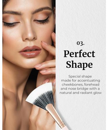 Glint Makeup Fan Brush - Professional Vegan Blush & Highlighter Brush for Precise Application | Soft Synthetic Makeup Tool - Buy Online on GoSupps.com