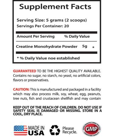 Best Creatine Powder - 100mg Creatine for Energy & Stamina - Top Quality Creatine Supplement (1 Bottle - Buy Online on GoSupps.com