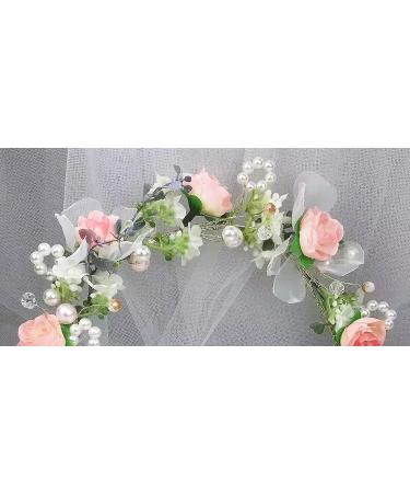 Floral Halo Boho Headband | Pink Flower Crown Headpiece by Vivivalue - Buy Online on GoSupps.com