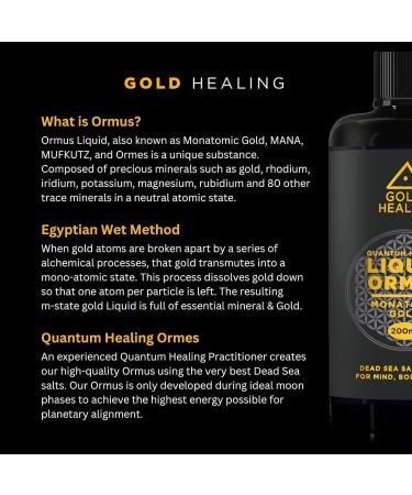 Gold Healing ORMUS Liquid 2 x 200ml Monatomic Mana Mufkutz Dead Sea Salts for Mind Brain Body and Mind - Buy Online on GoSupps.com