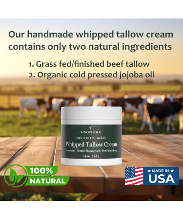 Buy Whipped Beef Tallow Cream - 100% Natural Moisturizer for Sensitive Skin - Grass Fed & Finished - Handmade Unscented Face & Body Lotion - 1.4 oz International Shipping - Buy Online on GoSupps.com