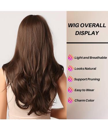 Shop Honybia Long Smooth Ombre Brown Wigs for Women - Realistic Synthetic Heat-Resistant Cosplay Hair for Carnival & Theme Parties - Buy Online on GoSupps.com