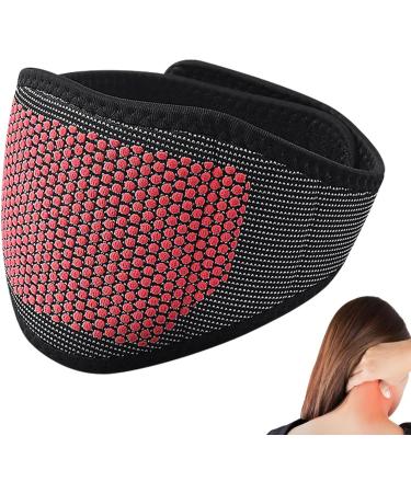Juzinqu Magnetic Neck Wrap - Portable Wormwood Warmer for Neck & Shoulder Support Fatigue Relief - Unisex Black-Red Dot Design - Buy Online on GoSupps.com