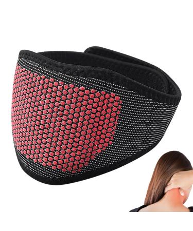 Wobblo warming neck roll - magnetic warming pillow from Wormwood Neck Wrap |Neck to relieve stiffness adjustable thermo crags for neck shoulders black-red dot