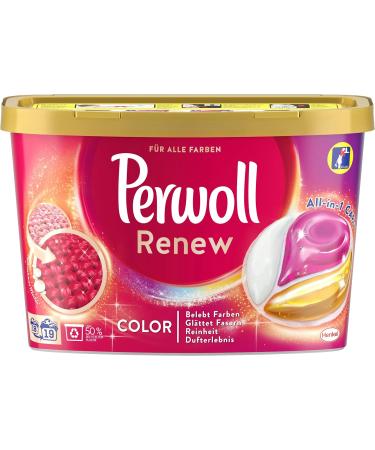 Perwoll Renew Caps Color & Fiber Care - All-in-1 Detergent for 19 Washloads - Gentle Cleaning & Refreshment - Buy Online on GoSupps.com