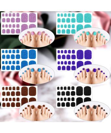 12 Sheets Glitter Toe Nail Wraps - Self-Adhesive Polish Stickers - Nail Art Decals - Manicure Kit with 12 Styles - Classic Colors for Women and Girls - Buy Online on GoSupps.com