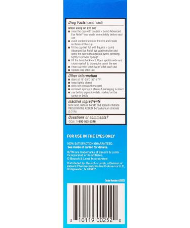 Bausch + Lomb Advanced Eye Relief Eye Wash 4 fl oz - Soothing Relief for Irritated Eyes - Buy Online on GoSupps.com