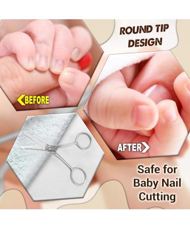 ARSUK Baby Nail Scissors for Kids - Blunt Round End Safety Tip - 4 Inch Multi-Purpose Child Scissors for Babies Nails & Hair - Buy Online on GoSupps.com