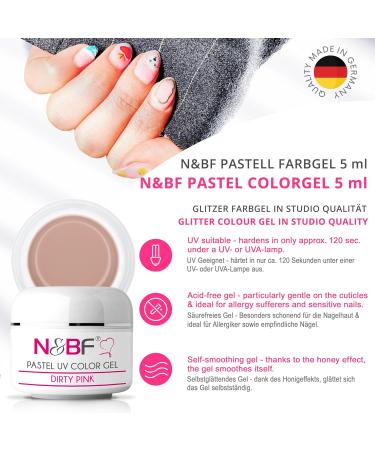 N&BF UV Farbgel Pastel Dirty Pink - Medium Viscosity Color Gel for Geln gel | Made in Germany | Self-Smoothing Pastel Color Gel - Buy Online on GoSupps.com