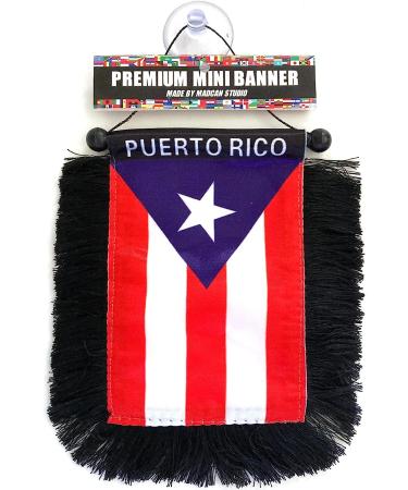 Puerto Rico Car Flag Decals - Quality Mini Banner for Windows - Puerto Rican PR Home Accessories - Ideal Car Flag Accessory for Men and Women - Buy Online on GoSupps.com