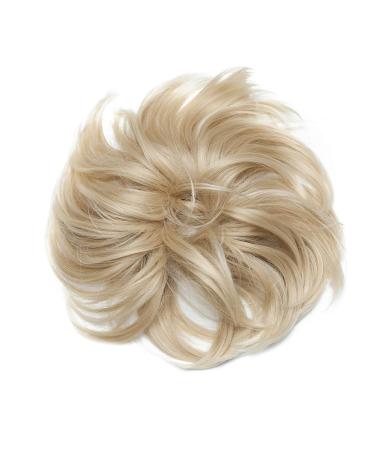 Shop Thick 80g Large Hair Tie Extensions for Messy Buns & Updos - Voluminous Ash Blonde & Bleach Blonde Hair - Buy Online on GoSupps.com