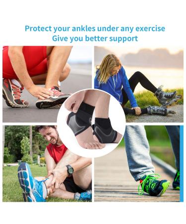 Hually One Pair Adjustable Ankle Support Ankle Support Breathable Open Heel Adjustable Size Ankle Brace for Men Women Foot Pr - Buy Online on GoSupps.com