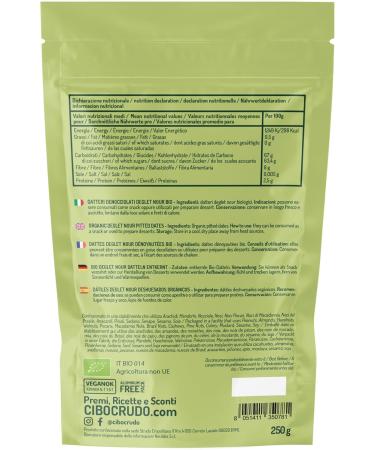 Organic Deglet Nour Dates - 250g. Dried Pitted Dates. Organic and Natural Dehydrated Dates. - Buy Online on GoSupps.com