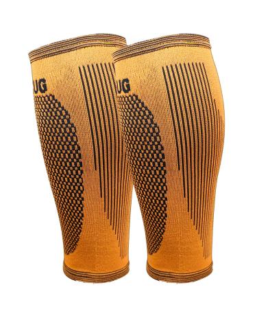 Bearhug Calf Compression Sleeve for Men and Women - Shin Splints Support for Torn Muscle and Leg Cramps - Bamboo Calf Support for Sports Running Gym L Twin