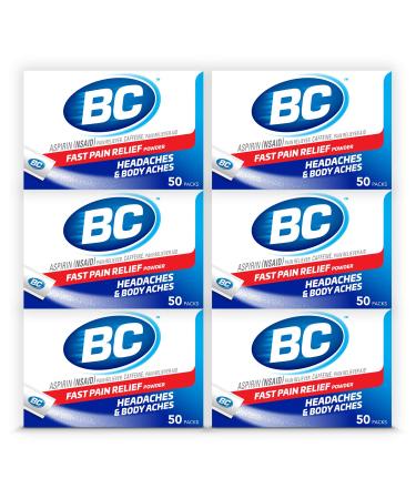 BC Powder Original Strength Pain Reliever, 50 Powder Sticks, 6 Pack 50 Count 50 Count (Pack of 6) Original