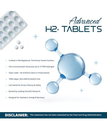 Molecular Hydrogen Tablets with Magnesium 12 PPM Hydrogen Water Tablets for Drinking Water Antioxidant Support for Cellular Energy Recovery & Mental Clarity Non-GMO Unflavored (30 Tablets) - Buy Online on GoSupps.com