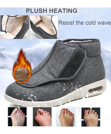 DHIJUPNG Lightweight Adjustable Edema Sneakers Wool Boots Grey - Orthopedic Swollen Feet Shoes - Buy Online on GoSupps.com