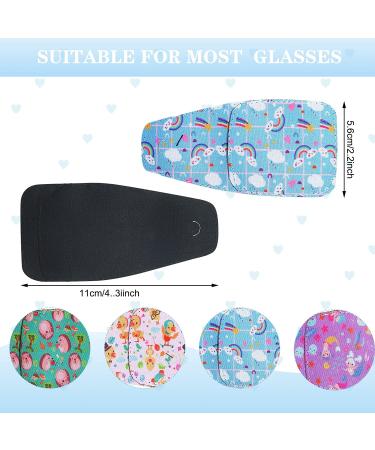 Kids Reusable Eye Patches for Glasses - 4 Styles (Rainbow Duck, Mermaid, Hedgehog) - Pink Blue Green White - Buy Online on GoSupps.com