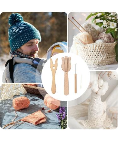 Lucet Fork and Needle Kit - 8Pcs Wooden Crochet Fork Set for DIY Bracelet and Necklace Weaving - Buy Online on GoSupps.com