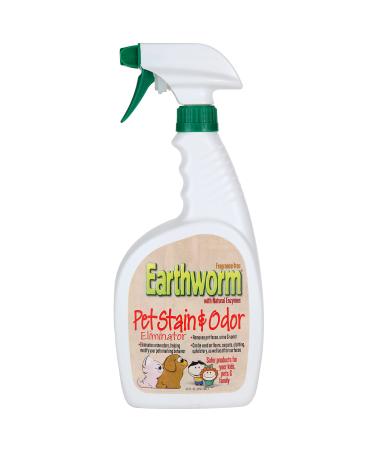 Earthworm Pet Stain Remover & Odor Eliminator - Urine Eliminator Natural Enzyme Formula, Fragrance Free Spray - 22 oz One (1) 22 oz. bottle