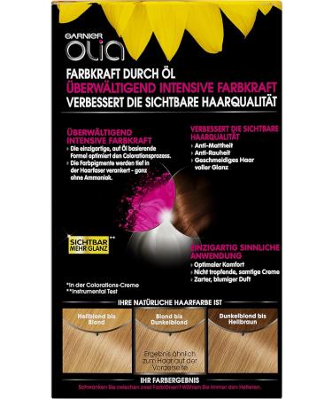 Garnier Olia Hair Colour Hair Dye Contains 60% Flower Oil for Deep Colour without Ammonia Pack of 3 Very light golden blonde - Buy Online on GoSupps.com