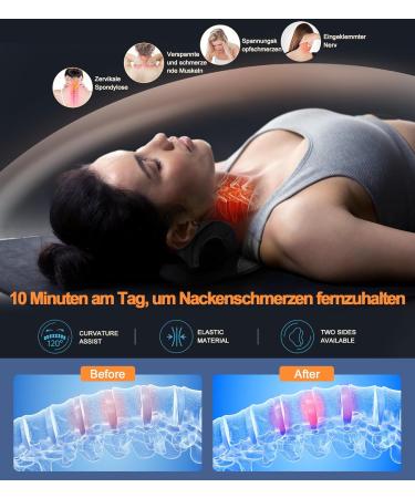 Neck Extensor & Stretcher - Ultimate Neck Support & Relaxation | Chiropractic Pillow & Massage - Black - Buy Online on GoSupps.com