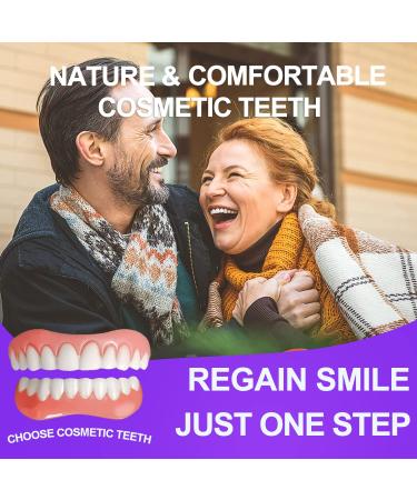 Nature Comfort Fake Teeth Set: Upper & Lower Dentures for Confident Smile - White (2 PCS) - Buy Online on GoSupps.com