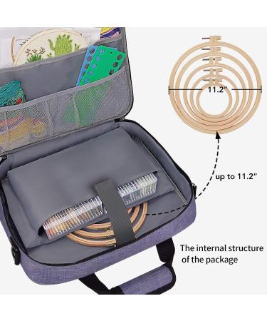 Baglher Purple Embroidery Storage Bag - Large-Capacity Multi-functional Kit Organizer with Shoulder Strap - Ideal for Embroidery Threads and Supplies - Buy Online on GoSupps.com